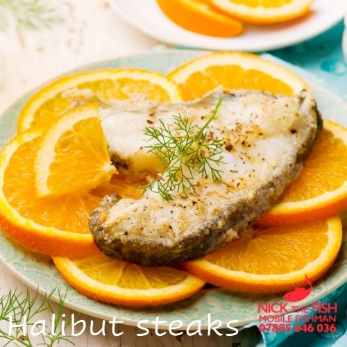 Halibut Steaks Buy your Frozen Fish Online from Nick the Fish